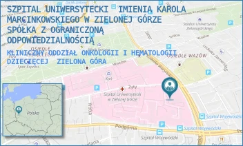 KLINICZNY ODDZIAŁ ONKOLOGII I HEMATOLOGII DZIECIĘCEJ - SZPITAL UNIWERSYTECKI  IMIENIA KAROLA MARCINKOWSKIEGO W ZIELONEJ GÓRZE SPÓŁKA Z OGRANICZONĄ ODPOWIEDZIALNOŚCIĄ - UL. LUDWIKA WARYŃSKIEGO 2,  ZIELONA GÓRA
