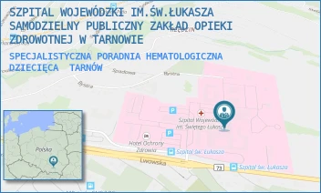 SPECJALISTYCZNA PORADNIA HEMATOLOGICZNA DZIECIĘCA - SZPITAL WOJEWÓDZKI IM.ŚW.ŁUKASZA SAMODZIELNY PUBLICZNY ZAKŁAD OPIEKI ZDROWOTNEJ W TARNOWIE - UL. LWOWSKA 178A,  TARNÓW