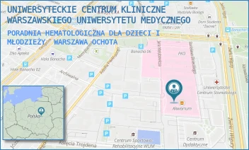 PORADNIA HEMATOLOGICZNA DLA DZIECI I MŁODZIEŻY - UNIWERSYTECKIE CENTRUM KLINICZNE WARSZAWSKIEGO UNIWERSYTETU MEDYCZNEGO - ŻWIRKI I WIGURY 63A,  WARSZAWA OCHOTA